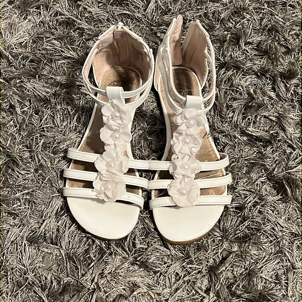 Girls white dress sandals